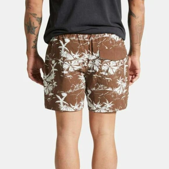 Brixton Mens XL NWT Voyage Hybrid Swim Trunks Shorts 7" Inseam Brown Tropical‎ - Picture 7 of 9